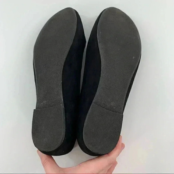LC Lauren Conrad sheen ballet flats size 10 black faux suede vegan balletcore - Picture 7 of 12